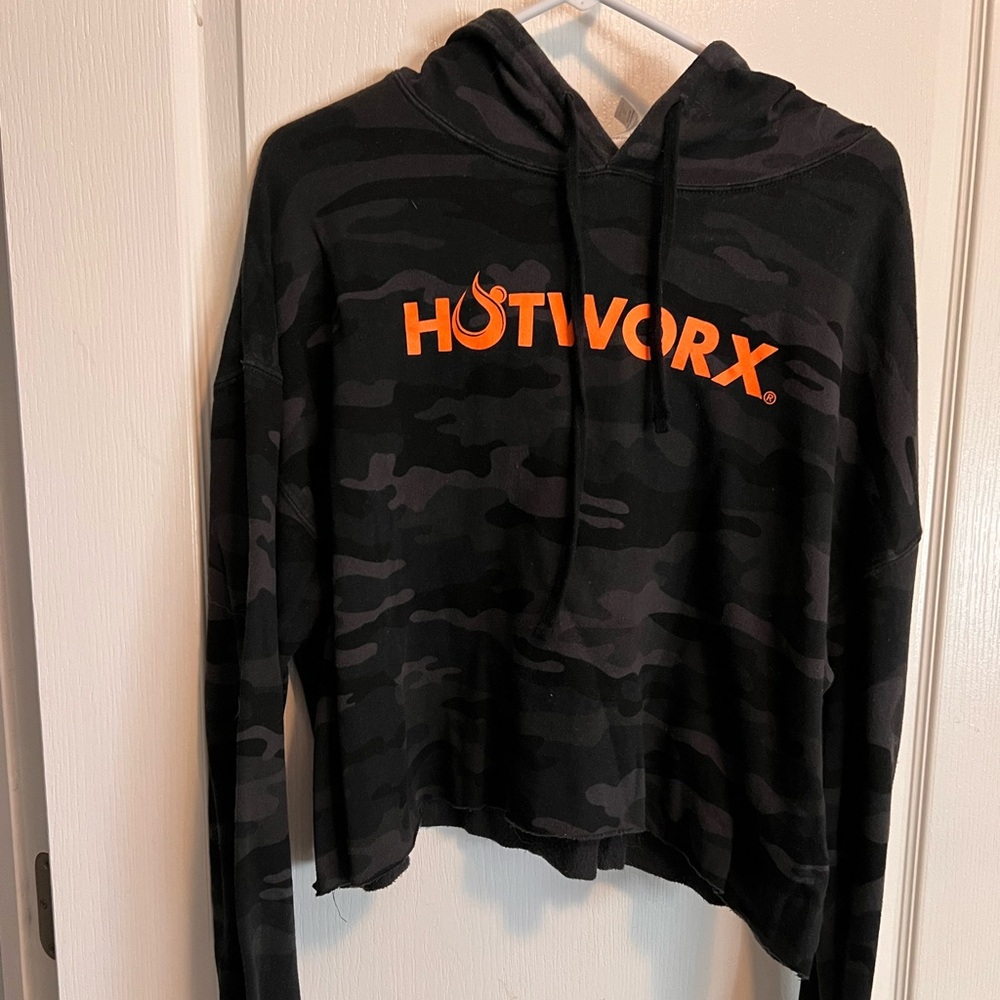 Black Camo HotWorx Crop Hoodie
